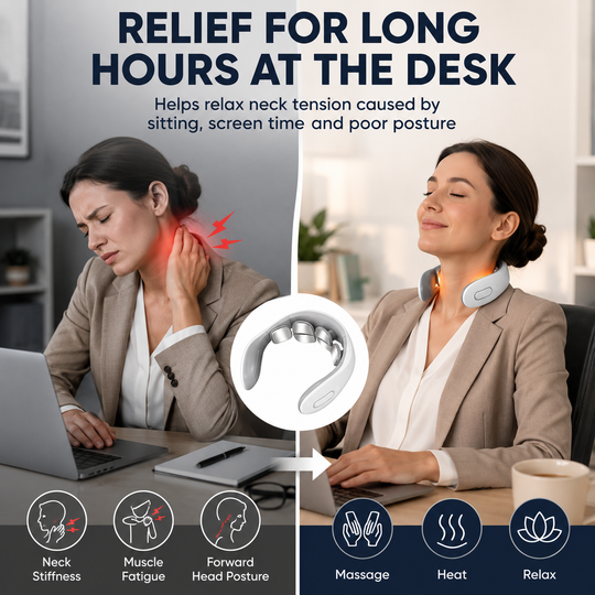 🔥 Hot Deal! Heated 4D Neck Massager 💆‍♂️ Portable 4D Neck Relaxer for Stress Relief &amp; Pain Relief ✨