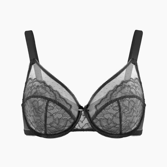 💜Enchante Floral Lace Plus Size Underwire Unlined Unpadded Minimizer Full Coverage Bra Women&