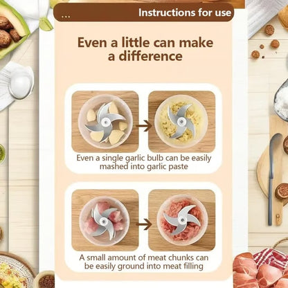 ✨ Elektrischer Knoblauchschneider & Tragbarer Mini-Gemüseschneider – Hacken, Zerkleinern & Mixen in Sekundenschnelle! ⏱️🔪