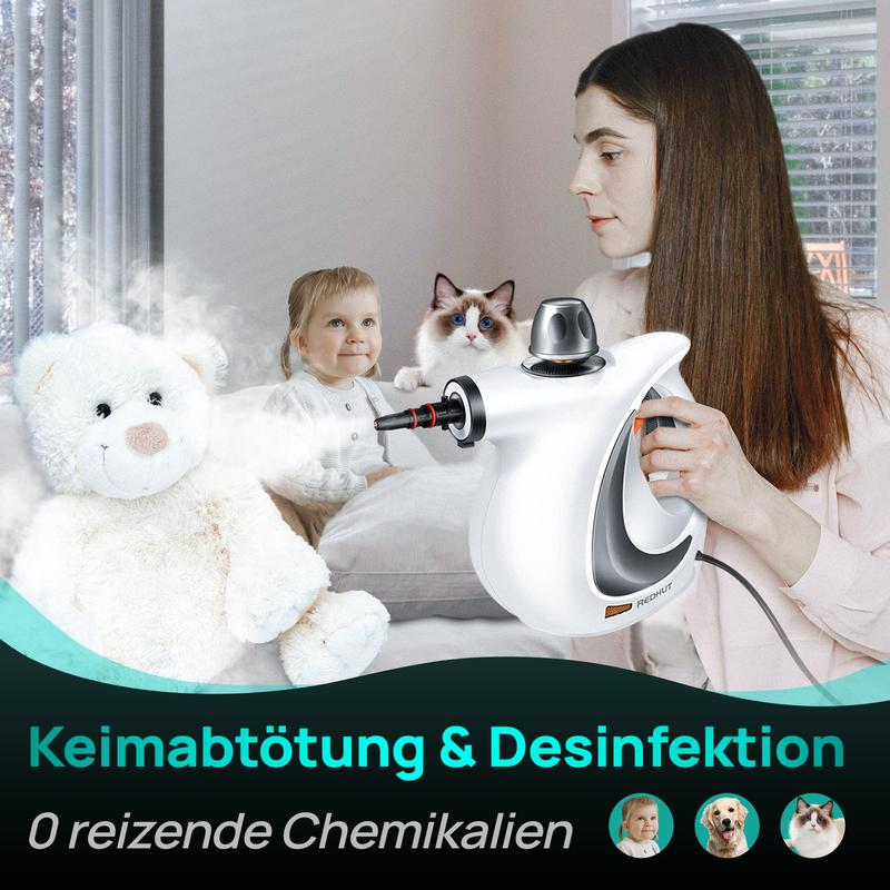 ⏳LETZTER TAG DES AUSVERKAUFS 50% RABATT!!🔥Druckbeaufschlagter Hand-Multiflächen-Naturdampfreiniger mit 12-teiligem Zubehörset