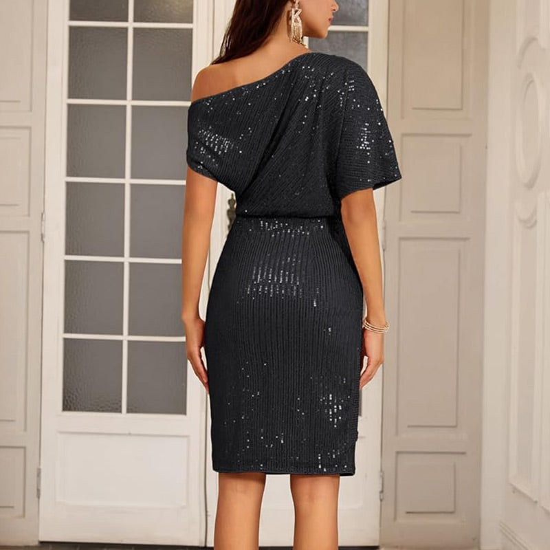 💃Einseitiges, funkelndes Partykleid für Damen mit Pailletten✨