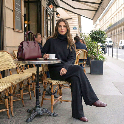 Fröhliches Neujahr! 50% auf alles 🎊⏰Sweatshirt mit hohem Kragen und seitlichem Reißverschluss & Hose im Set