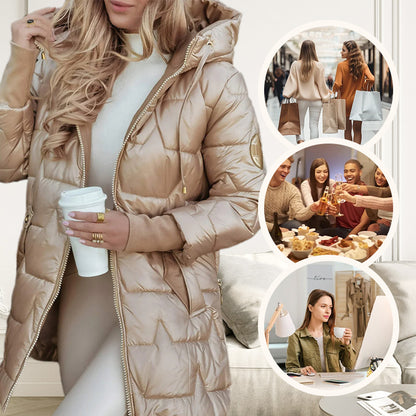 Damen Winter Warme Kapuzen-Mantel in mittlerer Länge