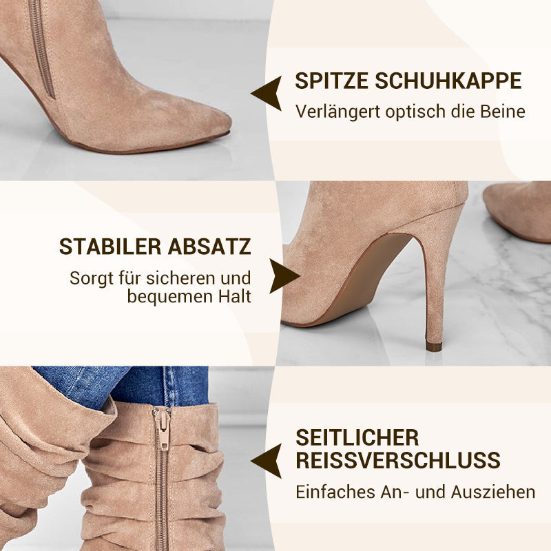👠Spitze Stiefeletten mit Absatz