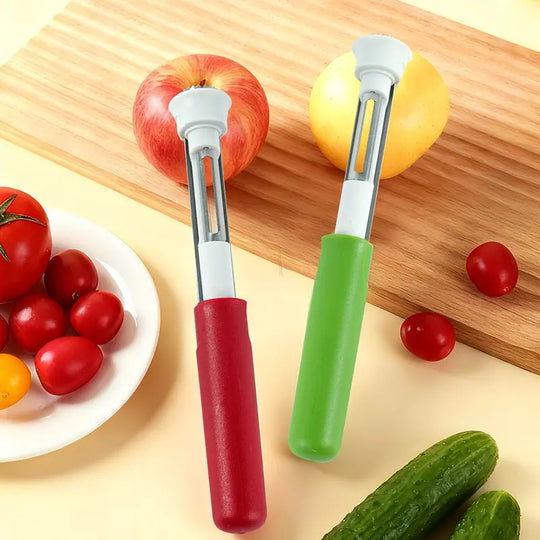 🥳2026 HOT SALE🥳💞50K+ SOLD!🔪🛒 BOGO + 50% OFF! The 2-in-1 Kitchen Hero: Core &amp; Peel with a Twist. Stainless Steel Fruit Tool! 🍎⏱️