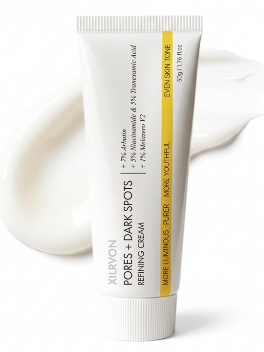 EELHOE Pores + Dark Spots Refining Cream with Arbutin, Niacinamide, Tranexamic Acid &amp; Melazero | Pore-Minimizing, Gentle &amp; Hydrating Daily Moisturizer, Suitable for Sensitive Skin, 50g (1 Pack)