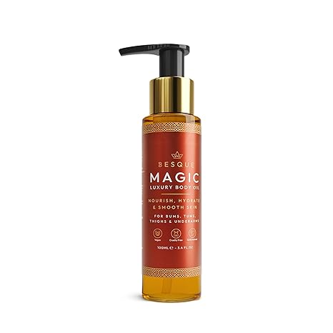 Besque Original Magic Body Oil, 3.4 FL OZ, After Shower Body Oil For Women, Hydrating Skin Care For Full Body That Plumps, Tightens, &amp; Firms Skin With Natural Ingredients, Luxury Spa Gifts - Pack of 1