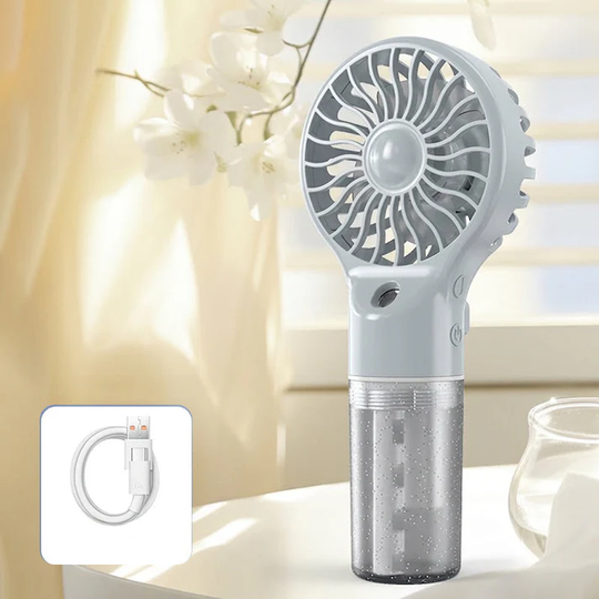 🏖️❄️ 50% OFF TODAY! 💦 Portable Handheld Mist Cooling Fan ✨ Instant Cooling Relief for Hot Summer Days, Travel &amp; Outdoor Activities