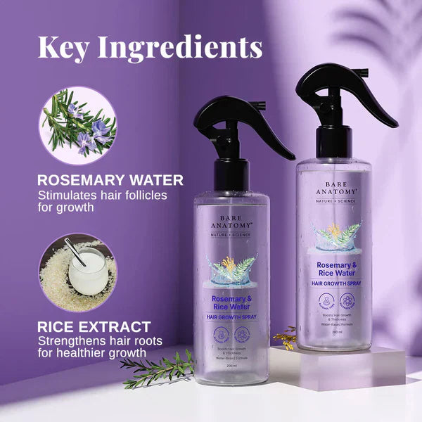 Rosemary &amp; Rice Water Spray For Natural Hair Growth &amp; Hair Thickness
