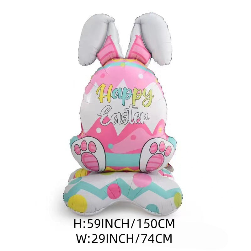 🎁 Oster-Frühbucher-Sale 🐰 Riesen 3D-Steh-Hase-Ballon – selbststehend für festliche Stimmung-Kostenlose Luftpumpe