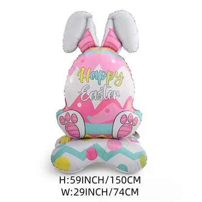 🎁 Oster-Frühbucher-Sale 🐰 Riesen 3D-Steh-Hase-Ballon – selbststehend für festliche Stimmung-Kostenlose Luftpumpe