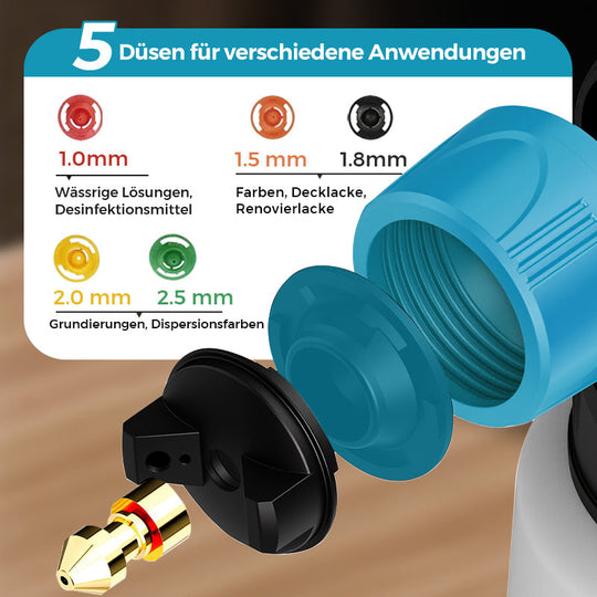 Kabellose elektrische Spritzpistole ⚡ 800 ml/Minute für ununterbrochenes Sprühen 💪 Wiederaufladbar, kabellos, Sprühen in jedem Winkel ohne Auslaufen. Ideal für Möbel, Zäune und Wände 🏠