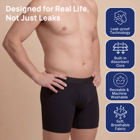 🔥 BUY 1 GET 1 FREE! 💙 Men’s Ultra-Absorbent Incontinence Boxer Briefs ✨ Comfortable Fit, Discreet Protection &amp; All-Day Confidence