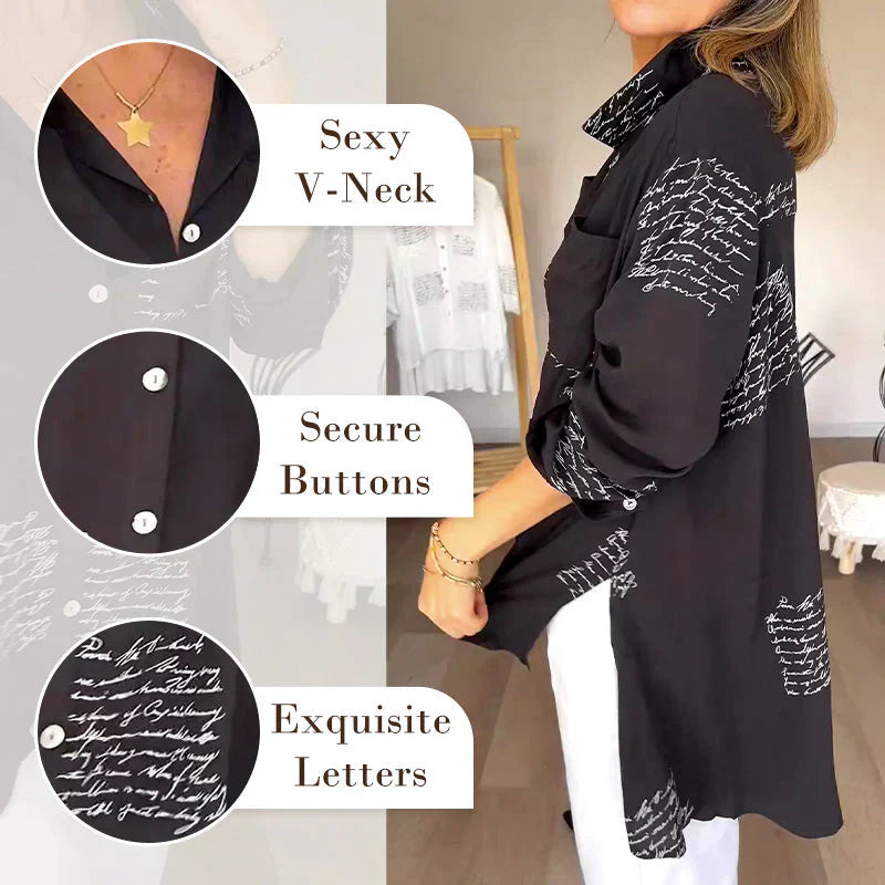 🌿🔥2026 Frühjahrsausverkauf  - 49% Rabatt! 💖 Modisches Hemd mit Buchstabendruck auf der Jacke