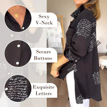 🌿🔥2026 Frühjahrsausverkauf  - 49% Rabatt! 💖 Modisches Hemd mit Buchstabendruck auf der Jacke