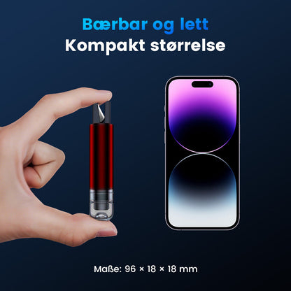 🚨Auto-Notfallhammer mit Gurtschneider | Wolfram-Spitze für Verbundglas | Kompakt (96mm) | Lebensrettend bei Unfällen (Überschlag/Wasser) | Deutsche Qualität