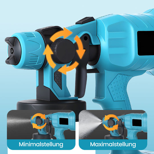 Kabellose elektrische Spritzpistole ⚡ 800 ml/Minute für ununterbrochenes Sprühen 💪 Wiederaufladbar, kabellos, Sprühen in jedem Winkel ohne Auslaufen. Ideal für Möbel, Zäune und Wände 🏠
