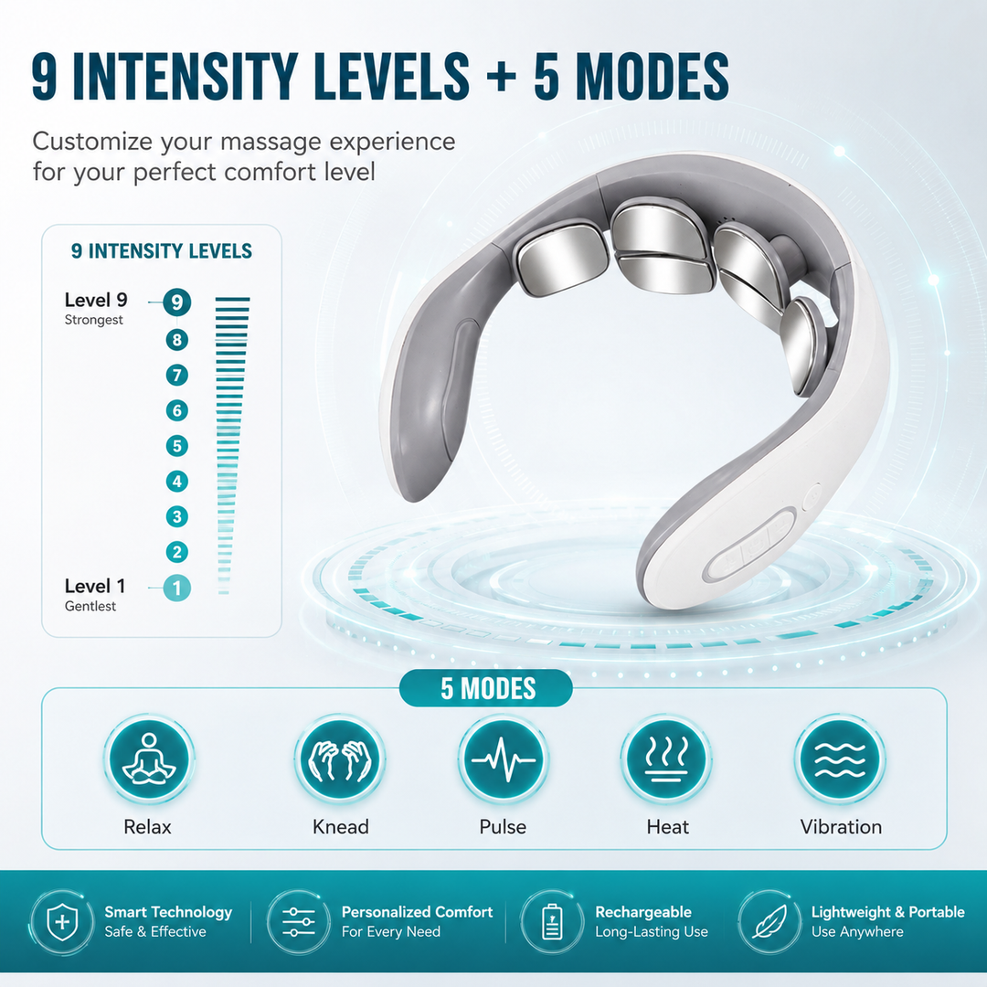 🔥 Hot Deal! Heated 4D Neck Massager 💆‍♂️ Portable 4D Neck Relaxer for Stress Relief &amp; Pain Relief ✨