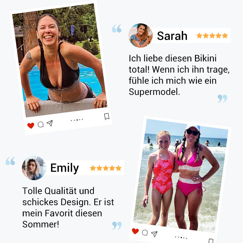 🔥Letzter Tag Spezial Preis €18.99!👙Hoch taillierte Bikini-Sets mit Bauchkontrolle und Farbblockdesign