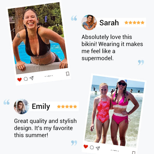 🔥 Hot Sale! High Waisted Tummy Control Bikini Set 🌴 Color Block Summer Swimwear ✨ Flattering &amp; Trendy