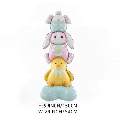 🎁 Oster-Frühbucher-Sale 🐰 Riesen 3D-Steh-Hase-Ballon – selbststehend für festliche Stimmung-Kostenlose Luftpumpe