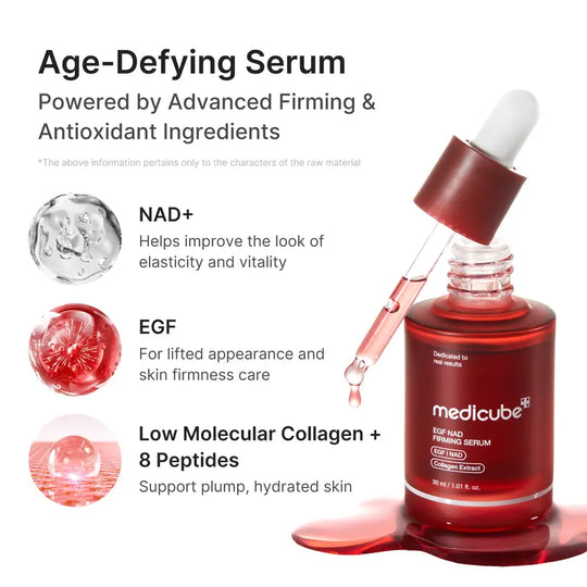 [NEW] [medicube] NAD+ EGF Firming Serum | NAD+, EGF, Collagen Extract, Anti-aging, Plumping, Radiance Boosting Serum | Cares for Look of Fine Lines, Skin Elasticity &amp; Firmness For Youthful-looking Skin (30ml / 1.01 fl. oz.) | Korean Skincare, K-Beauty