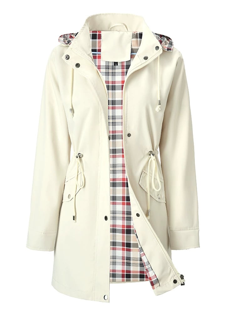 ⏳LAST DAY SALE 60% OFF !!📢🌧️💧Ultimate Plaid Waterproof Jacket for Women🍃Unleash Style and Durability in Any Storm!