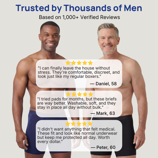 🔥 BUY 1 GET 1 FREE! 💙 Men’s Ultra-Absorbent Incontinence Boxer Briefs ✨ Comfortable Fit, Discreet Protection &amp; All-Day Confidence