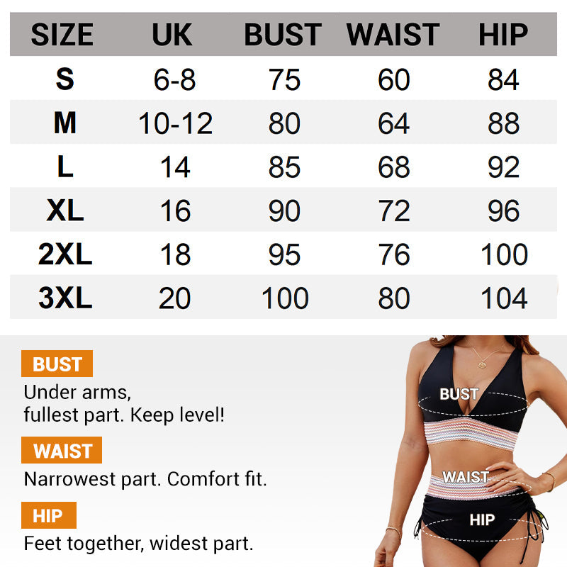 🔥 Hot Sale! High Waisted Tummy Control Bikini Set 🌴 Color Block Summer Swimwear ✨ Flattering &amp; Trendy