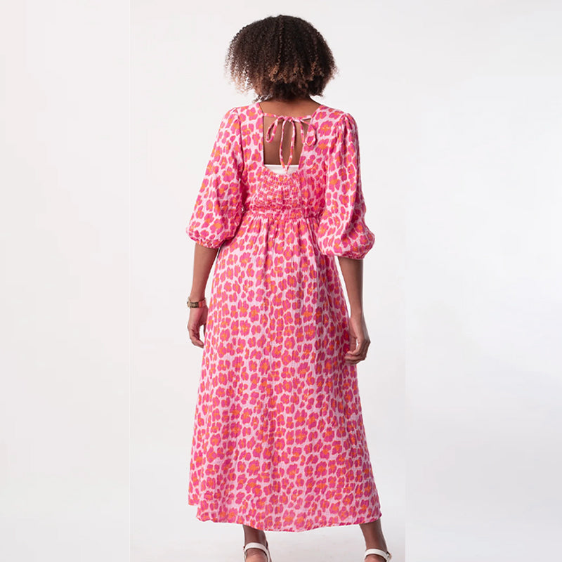 🌈🌻Hot-Sale - 51% Rabatt🌸Damenkleid mit V-Ausschnitt und Druck