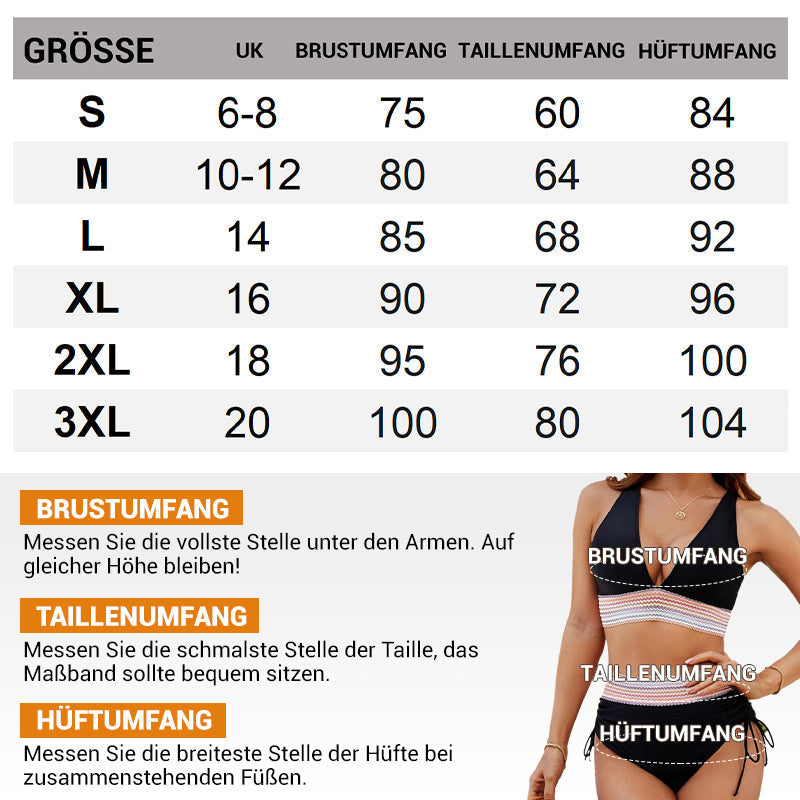 🔥Letzter Tag Spezial Preis €18.99!👙Hoch taillierte Bikini-Sets mit Bauchkontrolle und Farbblockdesign