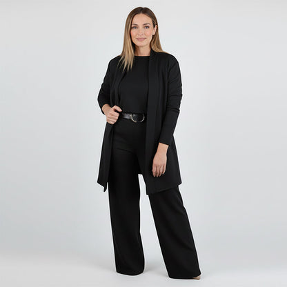 💞Elegantes 3-teiliges Set bestehend aus langem Cardigan, Oberteil und Hose