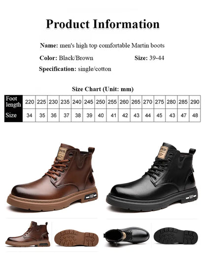 🎁✨Ideales Geschenk - Vintage Schnürstiefel aus PU-Leder für Herren