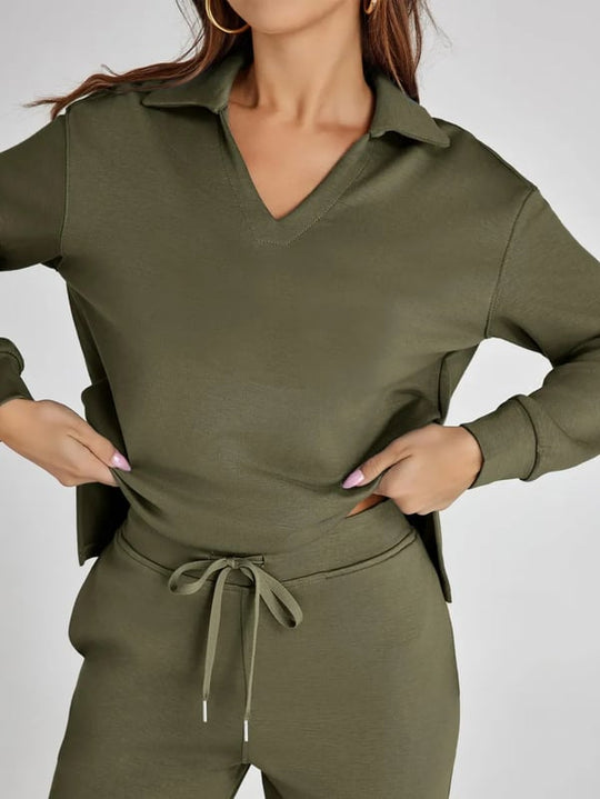 🔥Herbstangebote 49% Rabatt🍂2-teiliges Lounge-Set mit langen Ärmeln für Damen