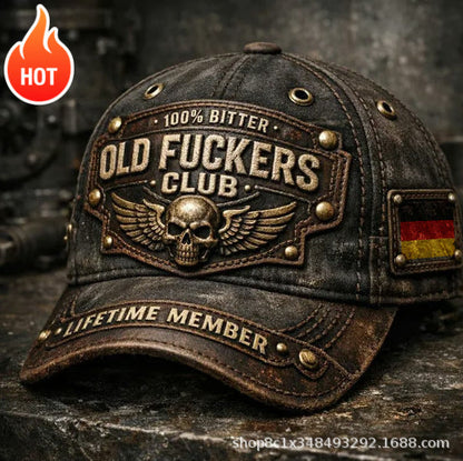 Neujahr 2026 · 50 % Rabatt 🖤Old Fuckers Club Vintage bestickte Kappe