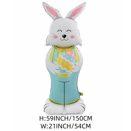 🎁 Oster-Frühbucher-Sale 🐰 Riesen 3D-Steh-Hase-Ballon – selbststehend für festliche Stimmung-Kostenlose Luftpumpe