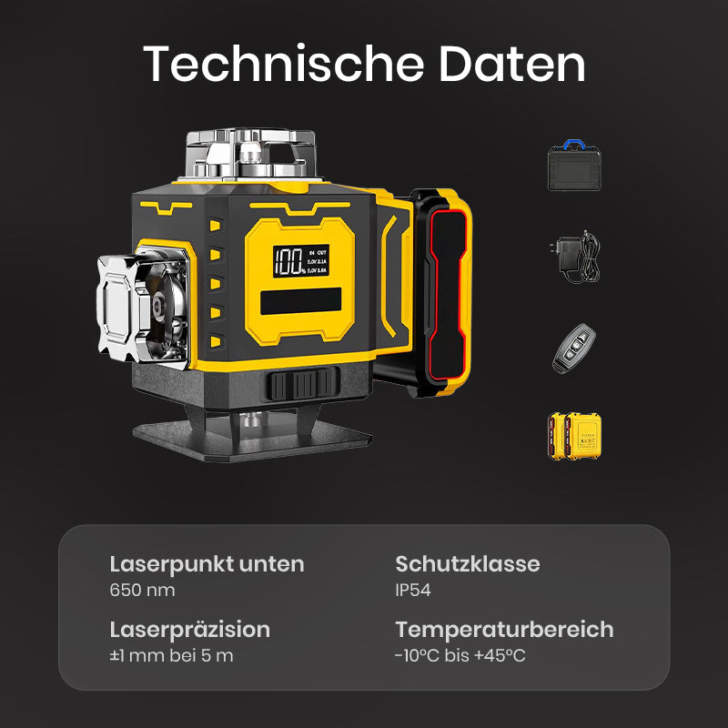 📏 60% RABATT! 🔦 Multifunktions-Laserwasserwaage – Selbstnivellierend, Horizontale &amp; Vertikale Linien &amp; Ideal für Heimwerker 🔧