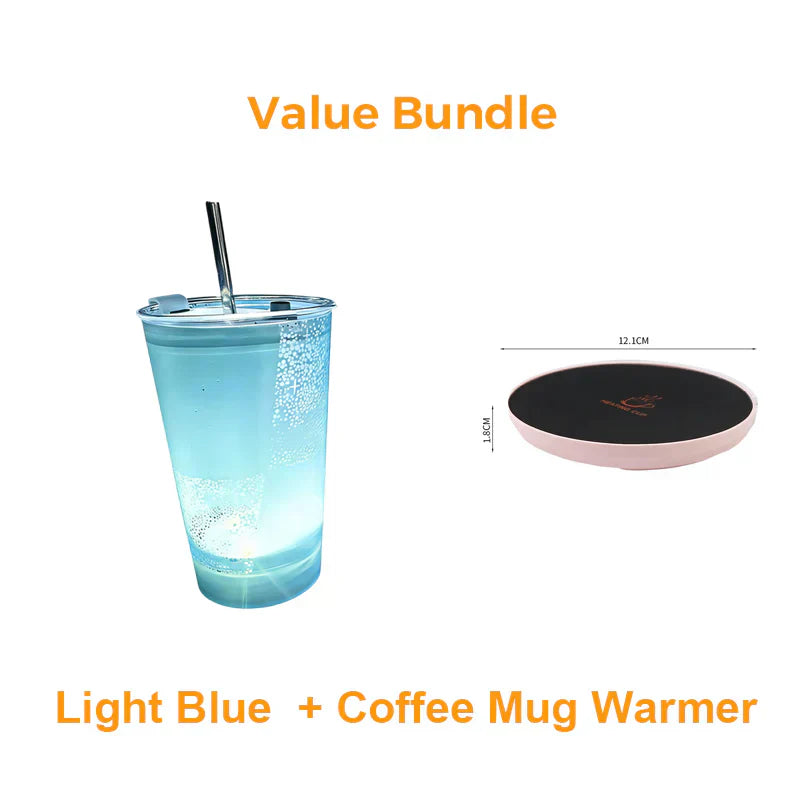 🥤Wasseraktivierter LED-Leuchtbecher mit Strohhalm – Für Partys, Bars & Veranstaltungen✨