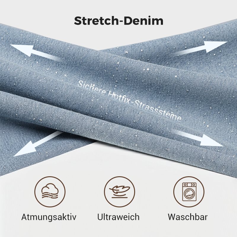 🔥Straight Leg Jeans mit Strasssteinen