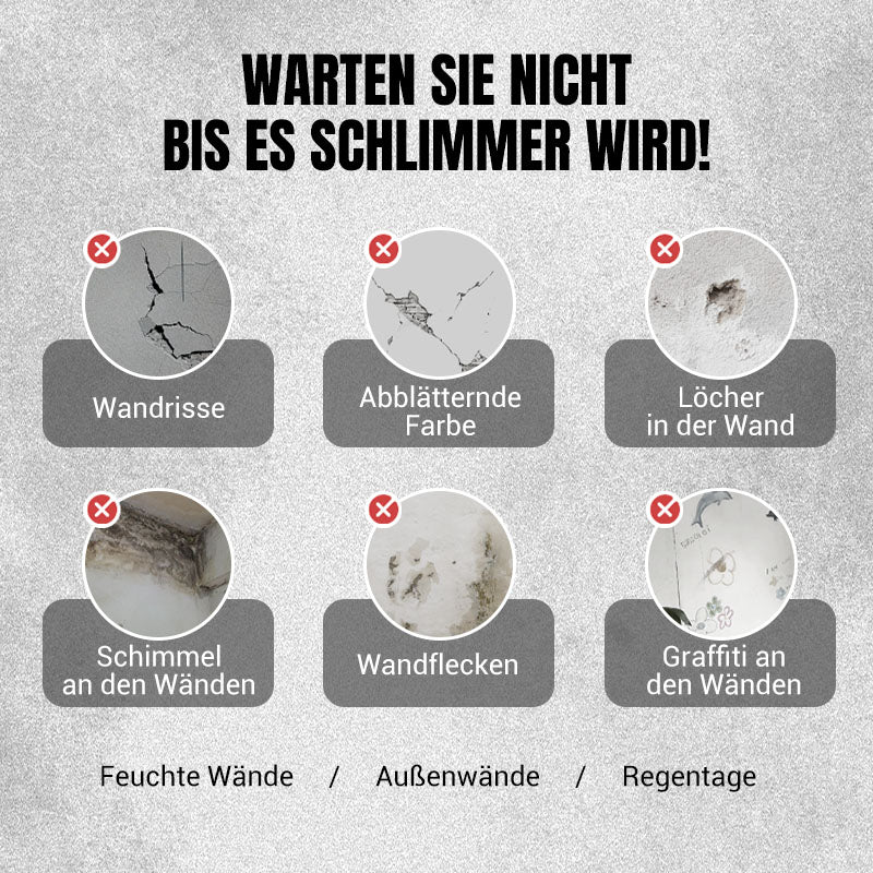 🛠️ Wasserdichte &amp; Schimmelresistente Wandreparaturpaste – 3 Kaufen, 1 Gratis + Pinsel Geschenk! 💧🖌️ ✨ Schnelle &amp; Saubere Wandreparatur für Zuhause! 🏡