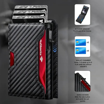 🎉 Neujahrsgeschenk – 50% RABATT!🧳 Flaches Pop-up-Portemonnaie: RFID-Schutz + Carbonfaser-Textur – Schneller Kartenzugriff & Sichere Aufbewahrung!