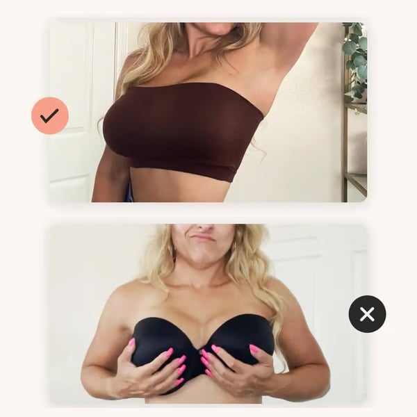 Anti-Slip Grip &amp; Removable Straps✨Convertible Strapless Bandeau Bra with Wireless Comfort👍Suitable for All Body Types