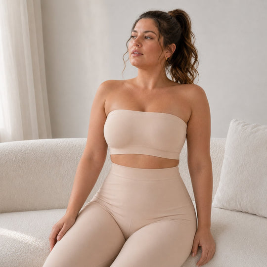 Anti-Slip Grip &amp; Removable Straps✨Convertible Strapless Bandeau Bra with Wireless Comfort👍Suitable for All Body Types