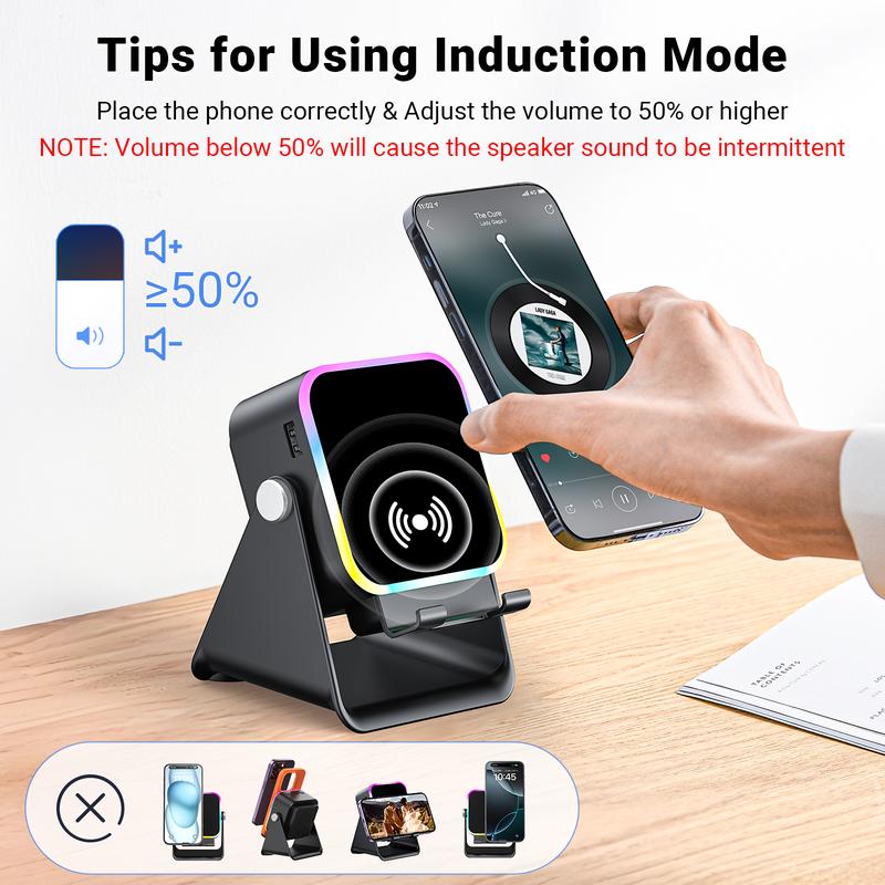 💎 49% OFF 5-IN-1 WIRELESS SPEAKER STAND! 💎 Induction Audio, Phone Holder &amp; Ambient Light