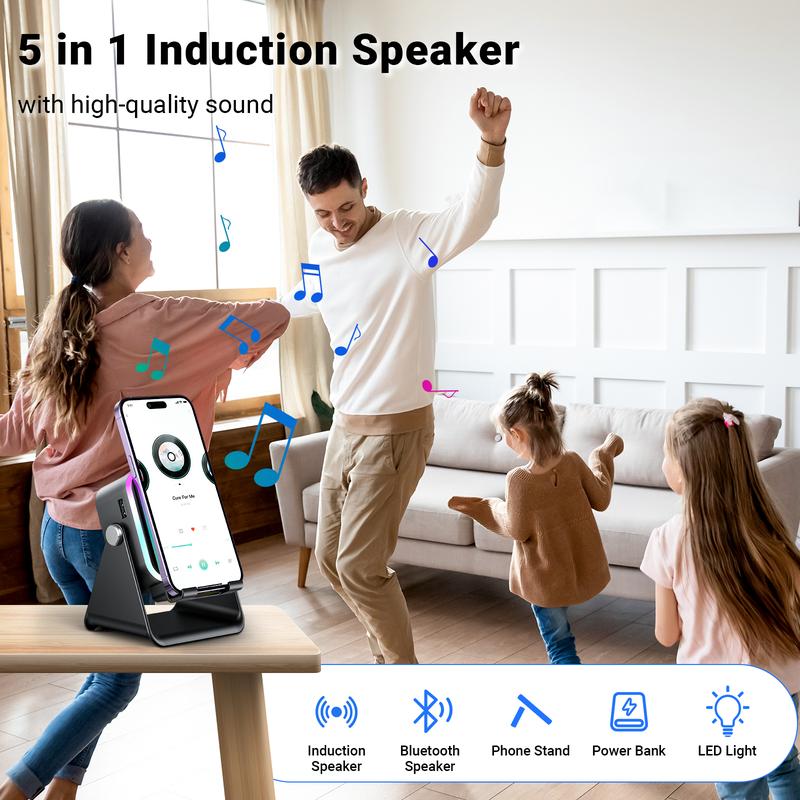 💎 49% OFF 5-IN-1 WIRELESS SPEAKER STAND! 💎 Induction Audio, Phone Holder &amp; Ambient Light