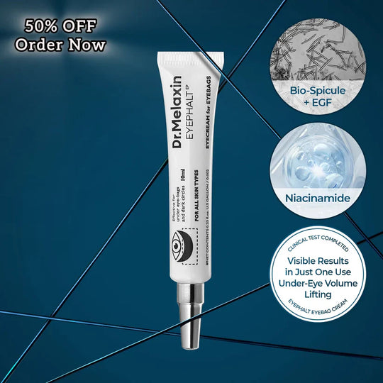 [Dr.Melaxin Official] Eyephalt Eye Cream | Eye Bag Remover Puffiness, Dark Circles, Wrinkles, Eye Skin Care EGF Anti-Aging, Niacinamide &amp; Ceramide, 0.33 fl.oz
