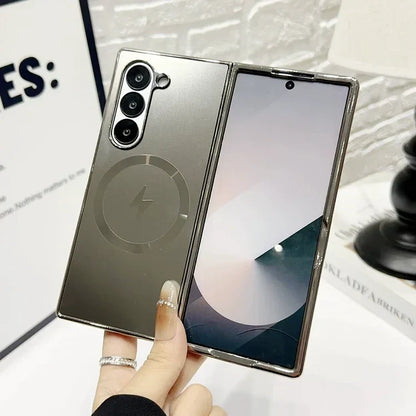 Galvanisierte, mattierte Magnetabdeckung für die Samsung Galaxy Z Fold-Serie