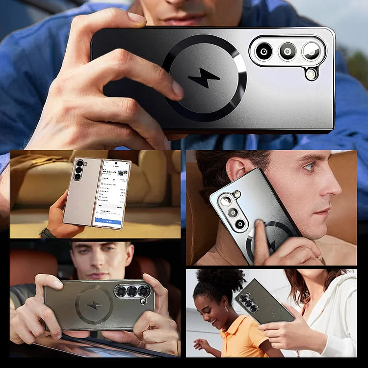 Galvanisierte, mattierte Magnetabdeckung für die Samsung Galaxy Z Fold-Serie