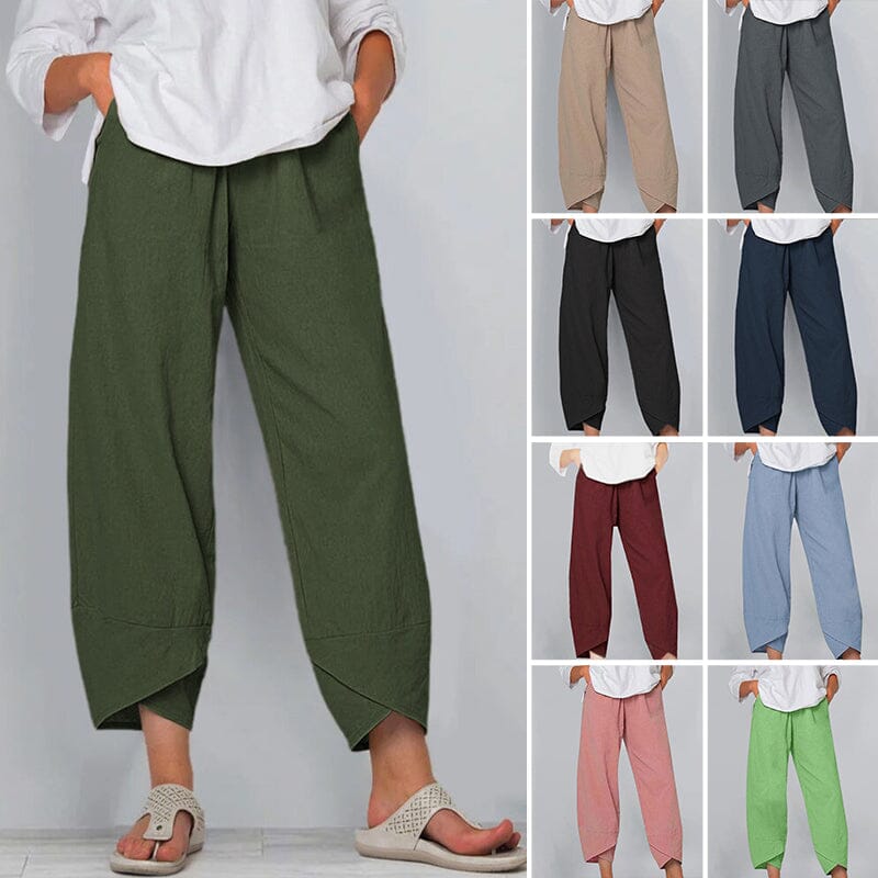 ⏳Time-Limited Special⏰Vintage Asymmetrical Elastic Waist Pockets Pants