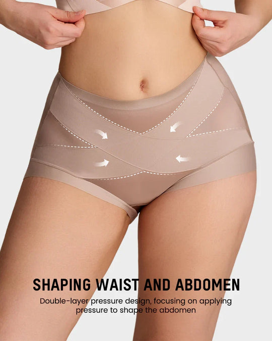 💖Last Day-Buy 1 Get 3 Packs💖Plus-Size High-Waist Cross Tummy Control Panties